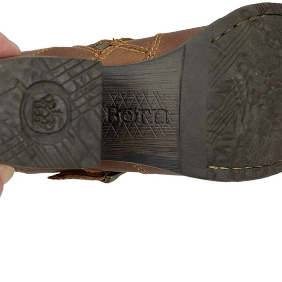 Born Galene Brown Leather Heel Ankle Boots - Picture 9 of 12